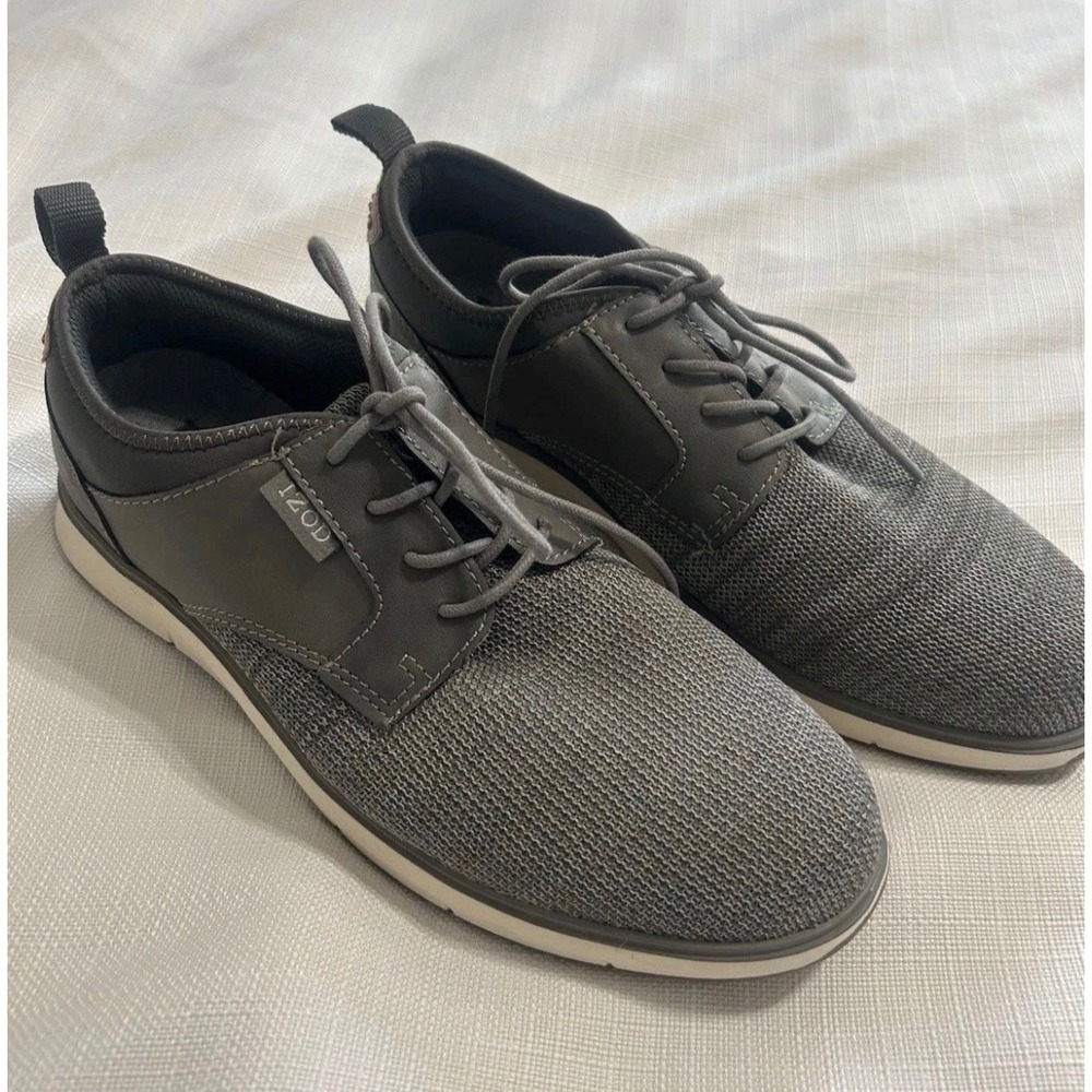 IZOD Drift Mens Grey Mesh Memory Foam Sneakers Shoes Size 8M 1624751